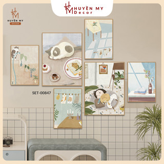 SET 6 Tranh Dán Tường Nhiều Mẫu Hiện Đại,Trendy, Decor Phòng Khách, Phòng Ngủ, Spa, Phòng Nail, Mi - Huyền My Decor