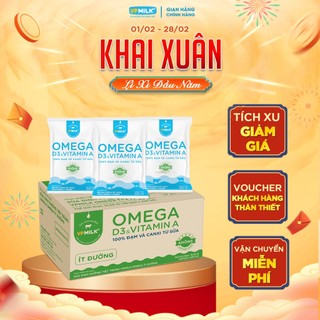  Sữa Dinh Dưỡng Tiệt Trùng VPMilk Omega ÍT ĐƯỜNG dạng BỊCH 220ml  Thùng 48 Bịch  