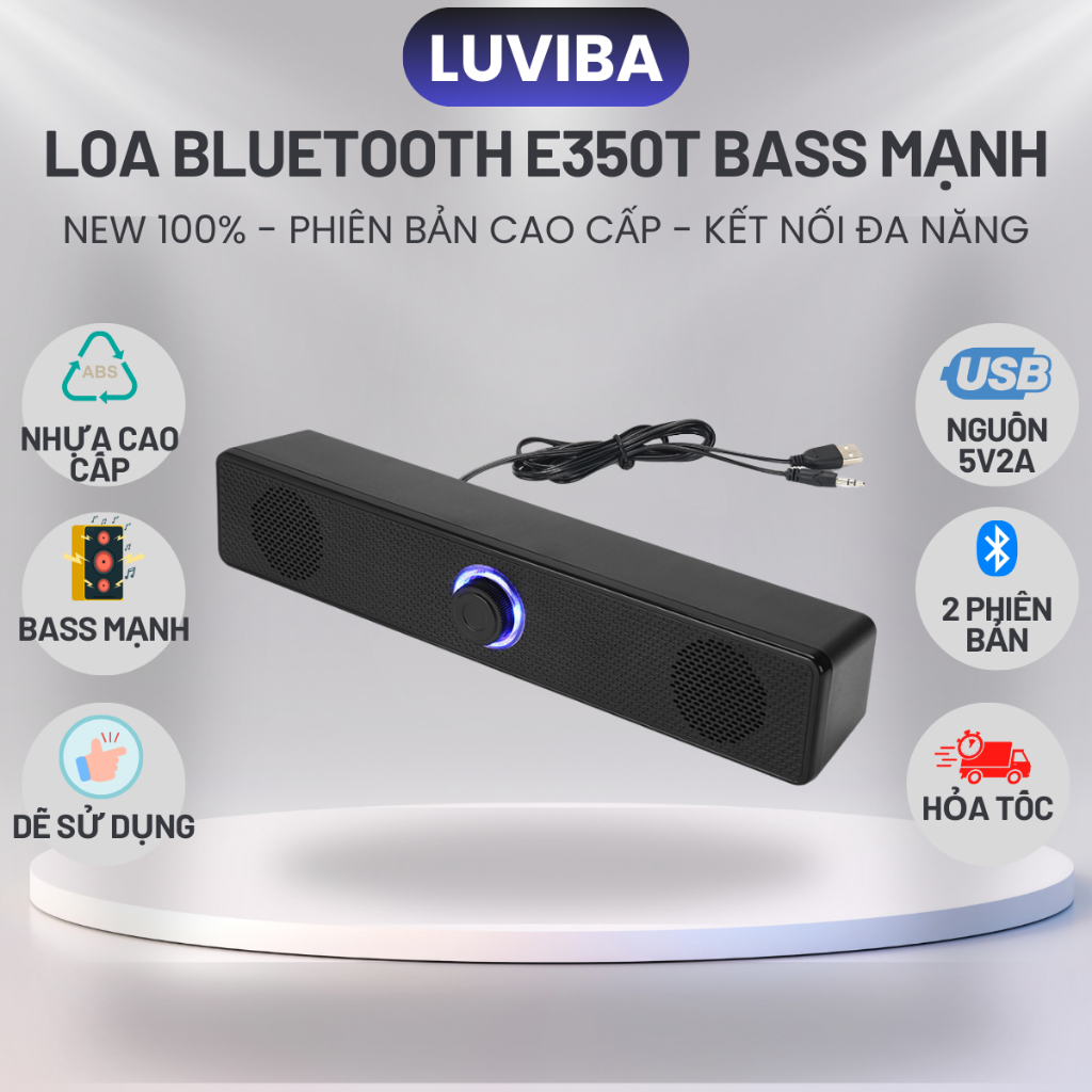 Loa bluetooth máy tính vi tính mini laptop để bàn bass giá rẻ LUVIBA LO1002