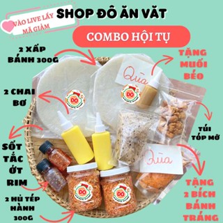 COMBO Bánh tráng phơi sương rẻ  Bánh Tráng + Muối Tôm Hành Phi + Bơ béo+ Sốt tắc  LIVE FREESHIP ăn vặt shop đô