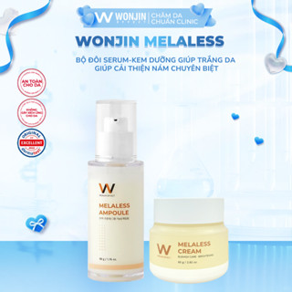 Bộ Đôi Hỗ Trợ Dưỡng Sáng Da, Giảm Mờ Đốm Nâu WonJin Effect Serum Melaless 50ml+ Kem Dưỡng
