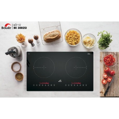 Bếp từ đôi Bauer BE 3002SI - Kích thước 730x430mm, màu Đen