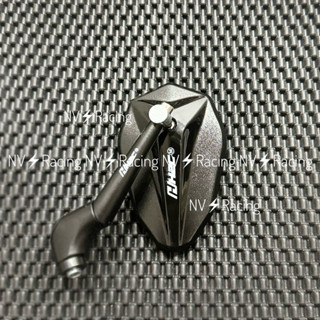 Kính chiếu hậu kiểu H2C V2 nhựa chân 3D 10li đen bóng ( F70 )