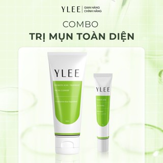 Combo Giảm mụn toàn diện Sữa rửa mặt và Gel bôi mụn YLEE cho da dầu mụn, da mụn tuổi dậy thì