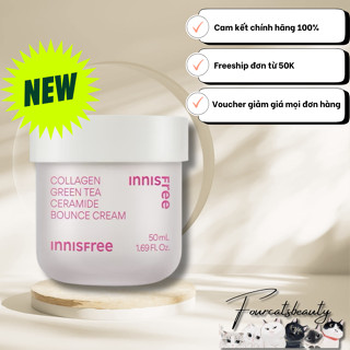 Kem Dưỡng Chuyên Sâu Innisfree Collagen Peptide Firming Green tea Ceramide Bounce Cream 50ml