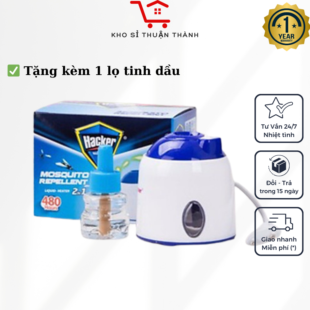 Máy đuổi muỗi Hacker - Đèn đuổi muỗi - tặng kèm lọ tinh dầu đuổi muỗi (KHOSKOSI)