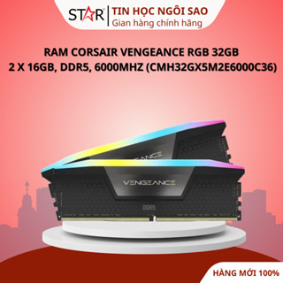 Ram Corsair Vengeance RGB 32GB | 2 x 16GB, DDR5, 6000MHz (CMH32GX5M2E6000C36) - Bảo hành 36 tháng