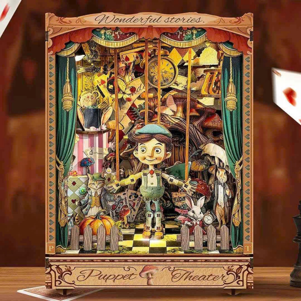 Mô hình lắp ráp 3D "Puppet’s Adventure" làm bằng gỗ | Tặng tấm chắn bụi
