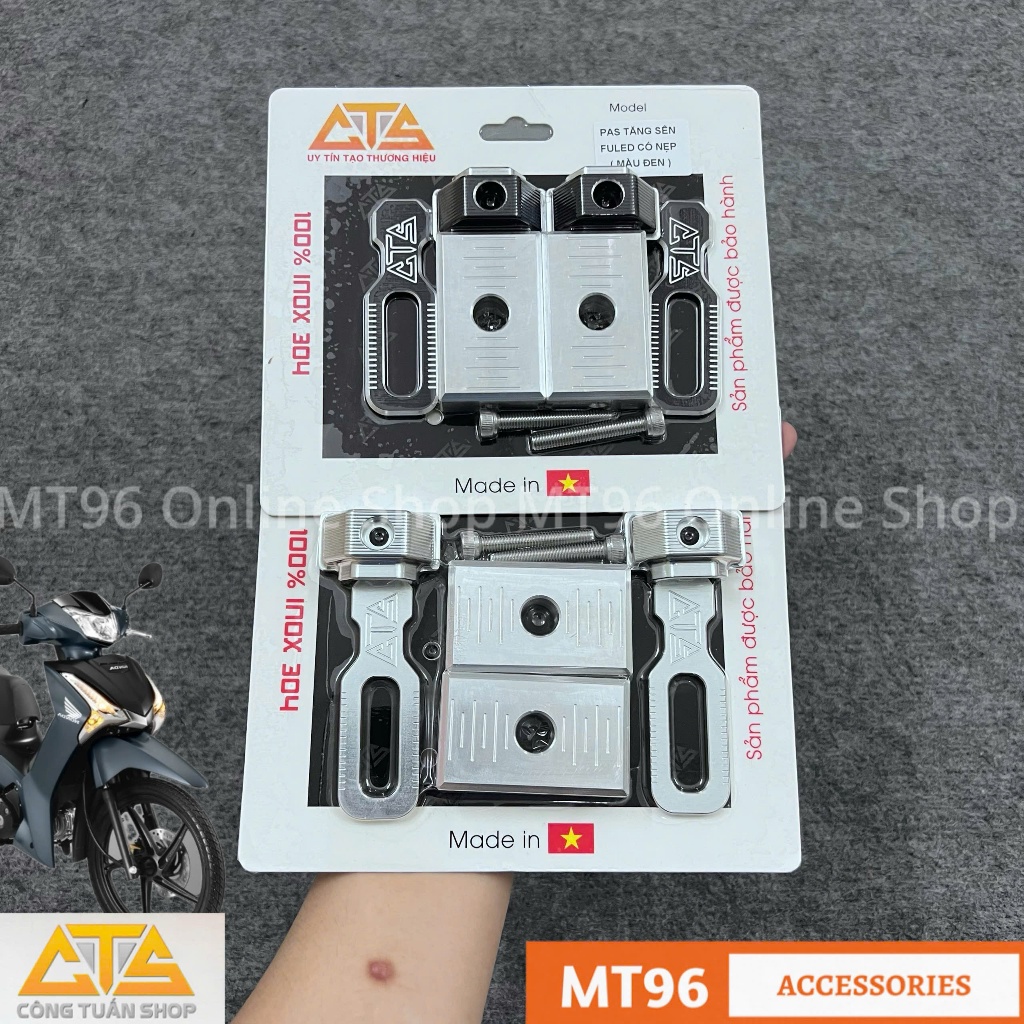 Bộ Pát Tăng Sên Âm Nhôm Cnc Có Nẹp Gắp CTS Cho Future Led , Future 125 (2012-2025) , Wave 125i (2012