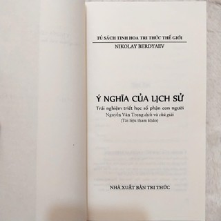 Sách - Ý nghĩa của lịch sử ( NXB Tri Thức )