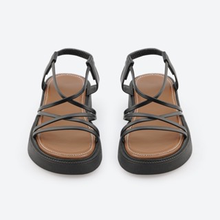 Giày Dép Sandal Nữ Choice HCG-08 2 Dép quai ngang Đế Xuồng Bánh Mì Đan Dây màu đen trắng