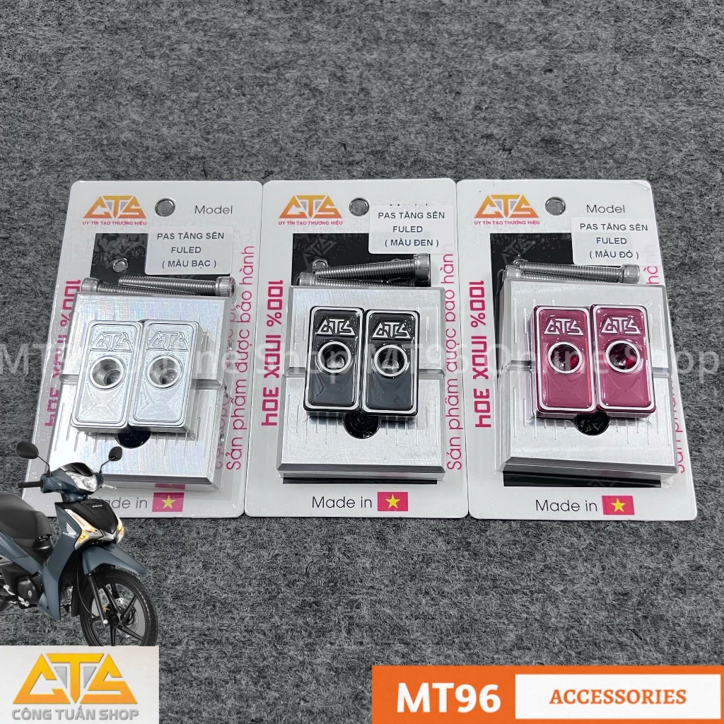 Bộ Pát Tăng Sên Âm Nhôm Cnc CTS Cho Xe Honda Future Led, Future 125 (2012-2025), Wave 125i (2012-202