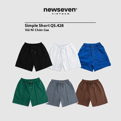 Quần Short Nam Nữ Nỉ Chân Cua NEWSEVEN Simple Short QS.428