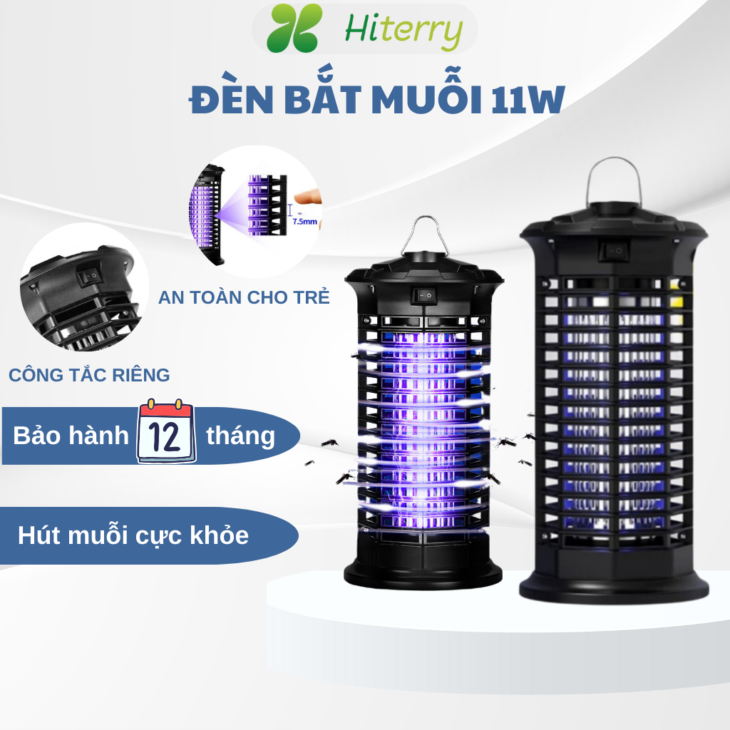 Đèn bắt muỗi 11W kiêm đèn ngủ thông minh Đèn bắt muỗi Hiterry diệt côn trùng bảo hành 6 tháng