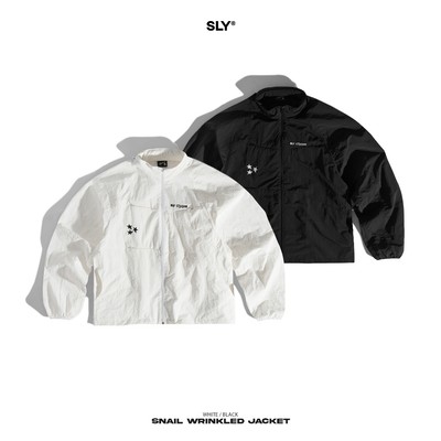Áo khoác dù SLY Jacket Snail Wrinkled Đen - Trắng