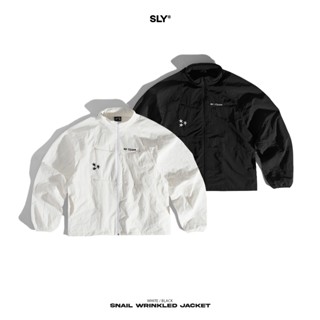 Áo khoác dù SLY Jacket Snail Wrinkled Đen - Trắng