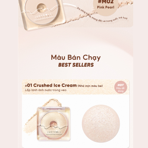 JUDYDOLL Phấn Bắt Sáng Màu Sắp Lấp Lánh Quyến Rũ Highlighting Powder