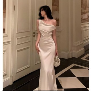 Váy Lụa Dáng Dài Trễ Vai Sang Chảnh - Đầm Lụa Dự Tiệc Joily Dress Silk
