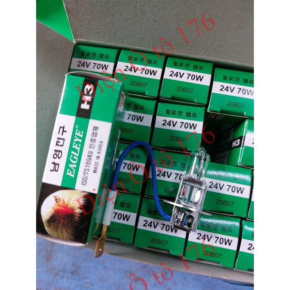Bóng đèn H3 con cú hàng xịn. Điện 12v và 24v. Bóng đèn ô tô H3