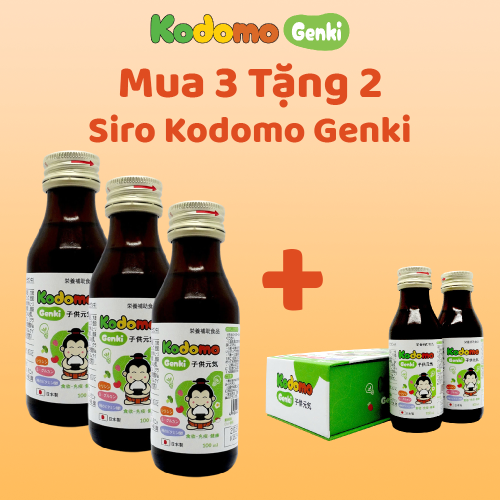Mua 3 Tặng 2 Siro Ăn Ngon Cho Bé Kodomo Genki Chính Hãng Giúp Trẻ Ăn Ngon Nhập Khẩu Nhật Bản