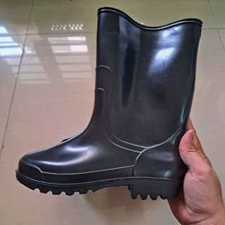 Ủng cao su đen TGP mềm dẻo chống trơn trượt chống nước, dùng đi mưa, làm vườn - Hình Thật 100%