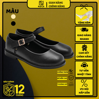 Giày Lười Búp Bê Nữ Quai Dán Cài Da Mềm Trơn Đế Thời Trang Kiểu Lolita Nhẹ - Êm - NOCS