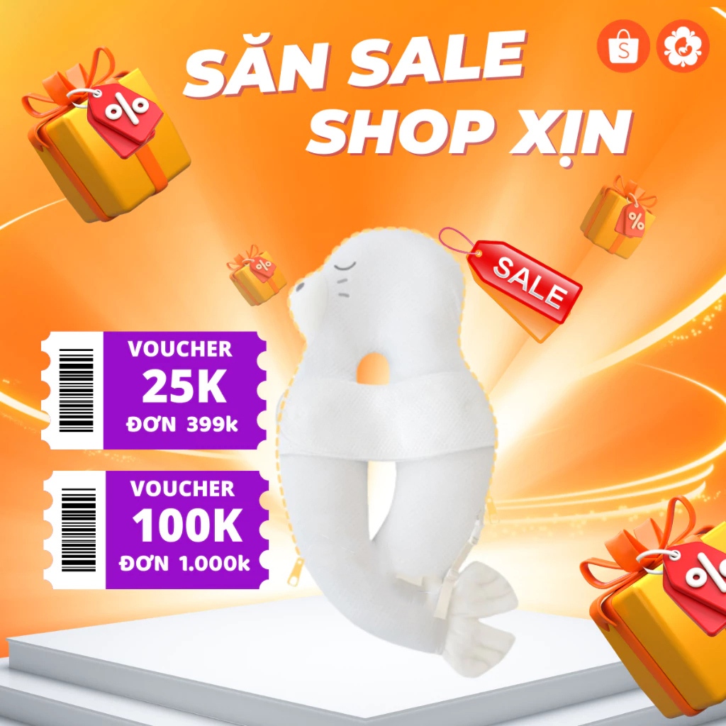 Gối ôm Emong hình hải cẩu dễ thương, đệm ngủ đa năng cho bé yêu - Hàng Chính Hãng