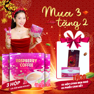 Ba Hộp Cà Phê Giảm Cân Mâm Xôi Đỏ Raspberry Chính Hãng Hộp 15 Gói Tặng 1 hộp nhỏ 7 gói