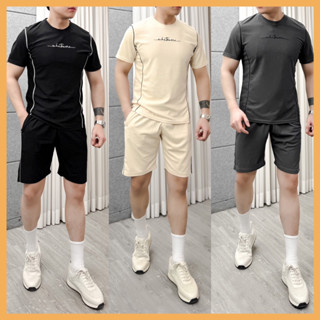 Bộ Thể Thao Nam Ngắn Tay Cổ Bẻ, Đồ Bộ Nam Mùa Hè Phối Màu Chất Umi Co Dãn 4 Chiều Mềm Mát
