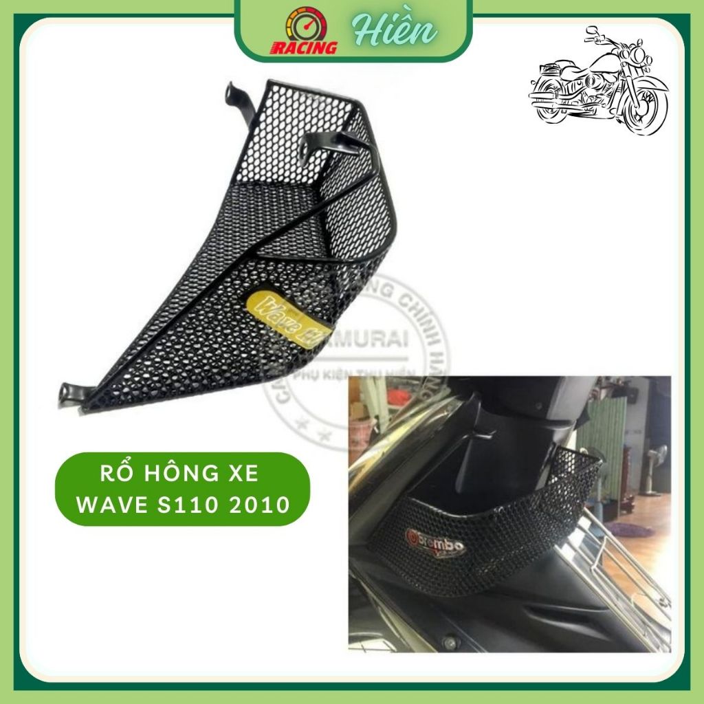 Rổ Hông Xe Wave S110 2010 Đựng Đồ Tiện Lợi, Giỏ Hông Xe Máy Thép Nhúng Nhựa Chắc Chắn Bền Bỉ