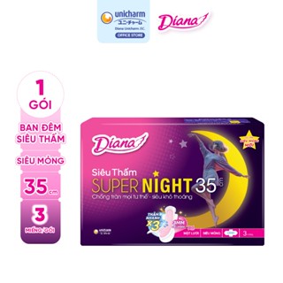 Băng vệ sinh ban đêm Diana siêu thấm Supernight 35cm 3 miếng/gói