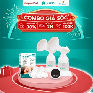 Combo Máy Hút Sữa Silicon Kamidi Max Kèm Bình Sữa Có Núm Ti Và Núm Trợ Ti Kamidi