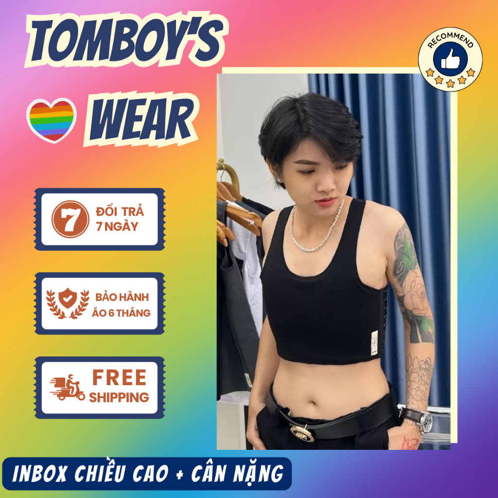 Áo Nịt Ngực Không Viền Không Gen Khóa Cài Hông Cho Tomboy Áo Lót Thể Thao Ép Nẹp Bó Ngực Đinh Hình T