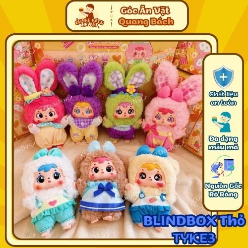 [TYKE3 BlindBox] BlindBox Thỏ TYKE3, Thỏ tiệc trà, Bé Ba, Baby Three 1000%, Lila Lucky Cat
