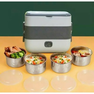 Hộp cơm cắm điện 2 tầng 4 ngăn inox giữ nhiệt hâm đóng và tự nấu chín thức ăn, Cà Men Đựng Cơm Đi Làm.