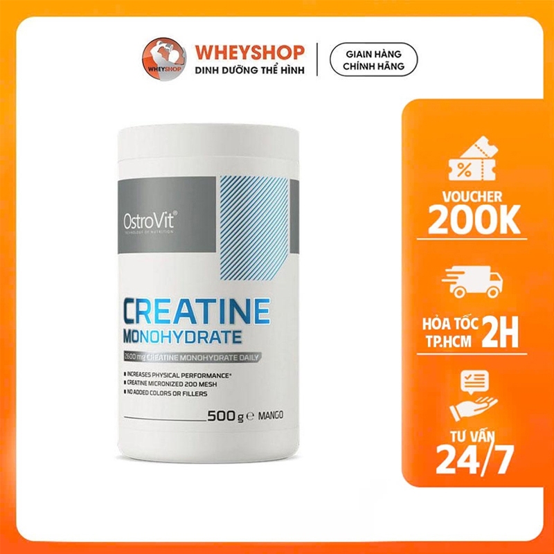 Bột uống hỗ trợ tăng sức mạnh Ostrovit Creatine Monohydrate (500g)WHEYSHOP HCM