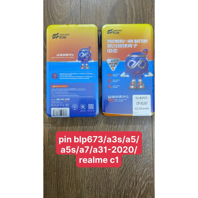 pin oppo a5s/ a3s /a7 /blp673 zhicool xịn