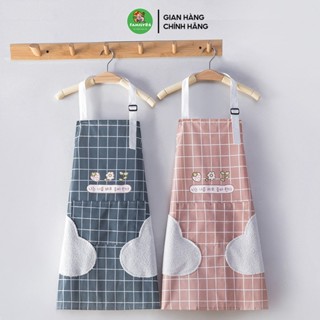 Tạp Dề Nấu Ăn, Tạp Dề Chống Nước Có Khăn Lau Tay 2 Bên, Tạp Dề Làm Bếp Pha Chế Kiểu Hàn Quốc