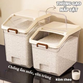 Thùng Đựng Gạo Cỡ Lớn 20kg, 35kg Có Nắp Chống Côn Trùng Ẩm Mốc, Hộp Đựng Ngũ Cốc, Đồ Khô Cao Cấp