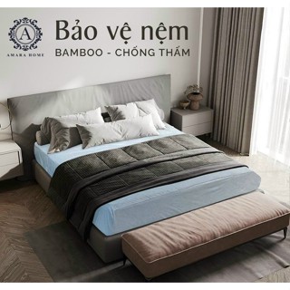 Bảo Vệ Nệm Chống Thấm Bamboo AMARA - Vải Sợi Tre Mềm Mại, Ngăn Nước, Thoáng Khí, Nhiều Kích Thước