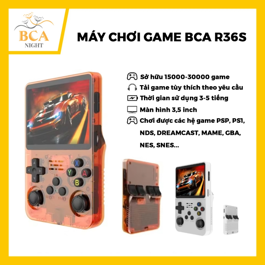 Máy chơi game BCA R36S cài sẵn 15000 game