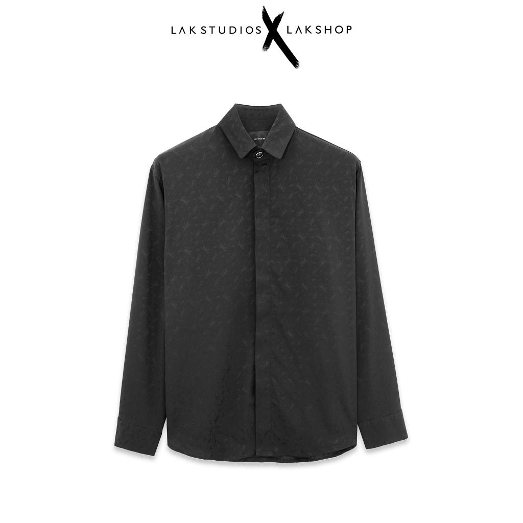 Áo Lak Studios Dragonfly Black Silk Shirt