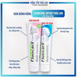  01 tuýp Kem đánh răng loại niềng răng Fluocaril Nội địa Thái Lan dành cho răng niềng tuýp 125g 