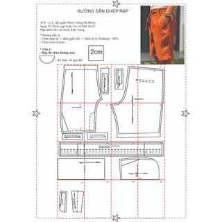 Rập giấy A0 mã B78 - quần lửng nam trước dây kéo sau thun