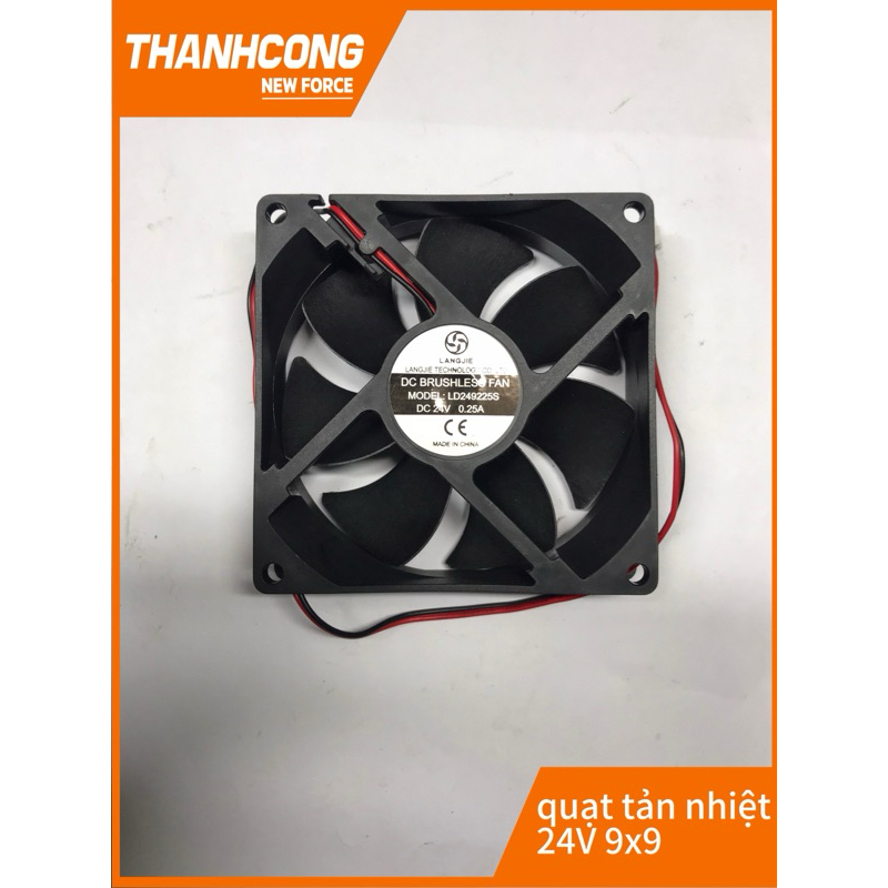 Quạt tản nhiệt 9x9 24VDC tản nhiệt máy hàn thông gió hút mùi 24V khung nhựa Dây đồng kích thước 9x9💥