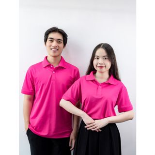 Áo thun cổ trụ nam nữ thương hiệu Misa cao cấp màu Hồng Sen trơn - Chất vải Cá sấu Poly Thái