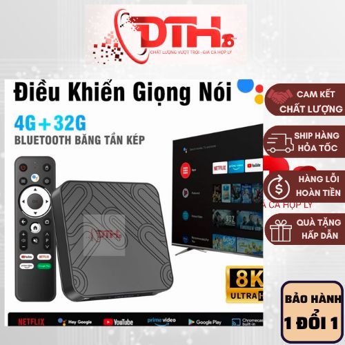 ANDROID TV BOX Z8 PRO GIỌNG NÓI HỖ TRỢ KIỂM SOÁT 8K 8G+128GB VIỆT WIFI 5G BLUETOOTH BĂNG TẦN KÉP 100