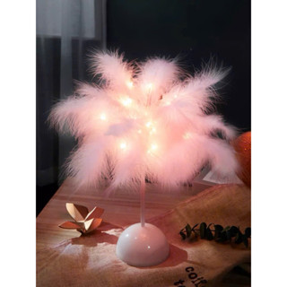 M02 Đèn ngủ lông vũ để bàn. chạy bằng pin AA. có kèm pin