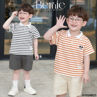 Bộ polo cộc tay bé trai áo kẻ thêu Mickey Bernie đáng yêu - Bộ quần áo bé trai 9-24kg - H1024B23 - H1024B38