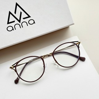 Gọng kính cận thời trang nam nữ ANNA kim loại dáng oval cánh tiên unisex cá tính OL 22007